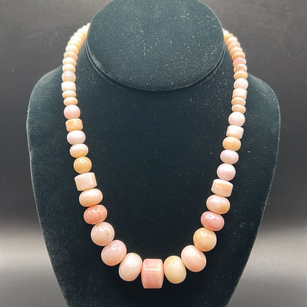 Desert Rose Trading Jay King Pink Opal Graduated Beaded Necklace Sterling Silver - Picture 9 of 9